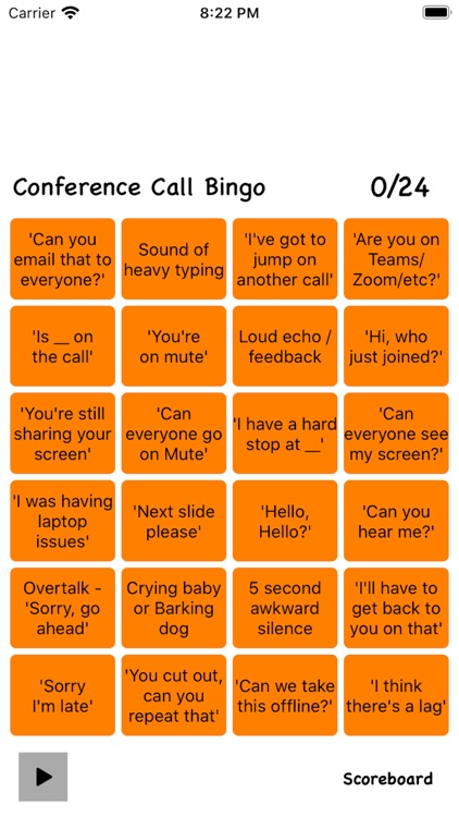 Conf Call Bingo