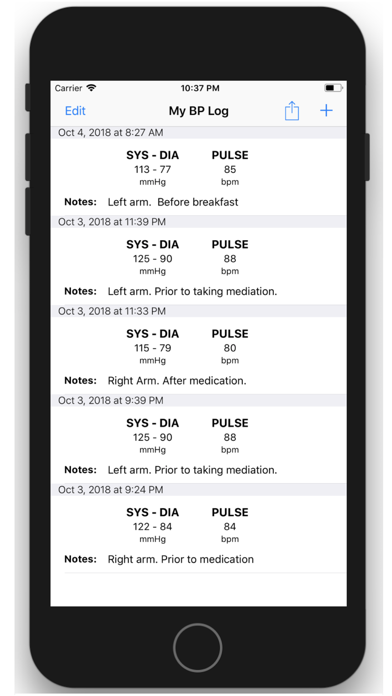 My Blood Pressure Journal screenshot 2