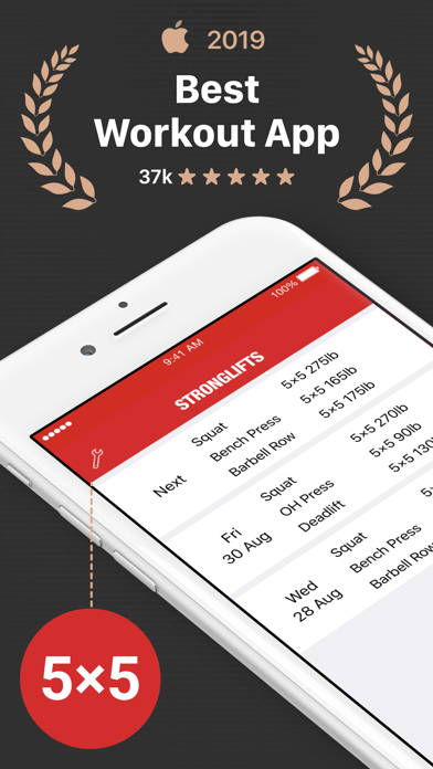 Stronglifts 5x5 Workout Online App Chart