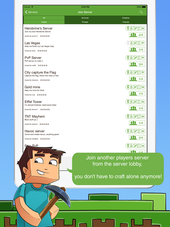 Multiplayer for Minecraft PE для iPad
