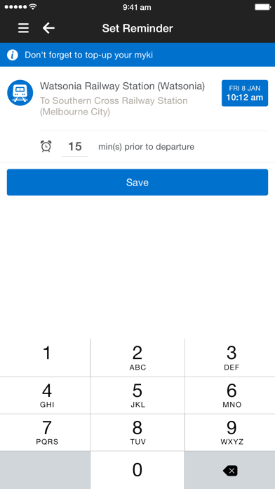 Public Transport Victoria iPhone app screenshot
