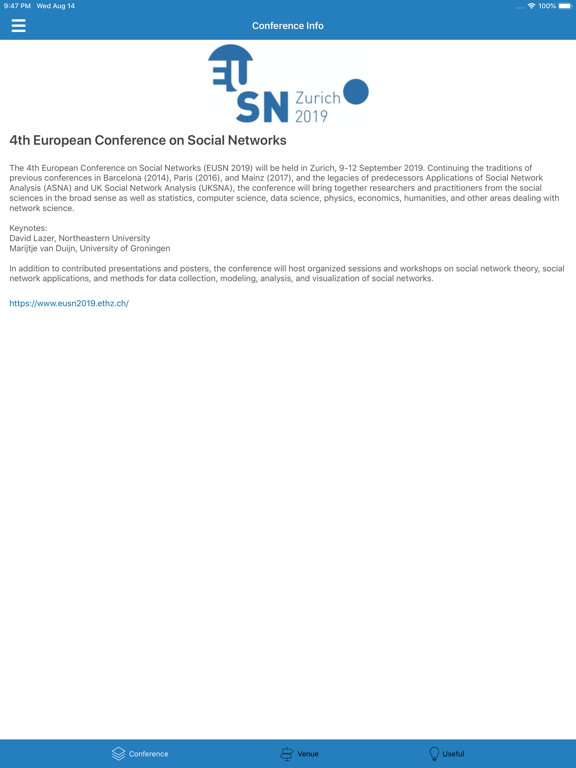EUSN 2019 conference app screenshot 6