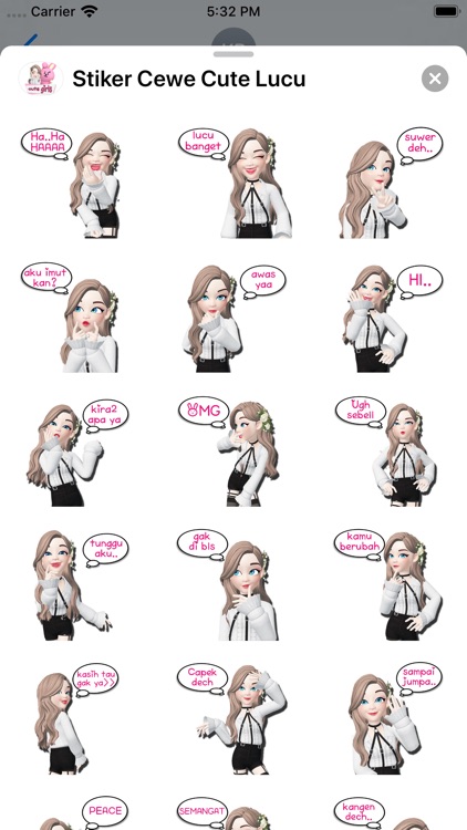 Stiker Cewe Cute Lucu