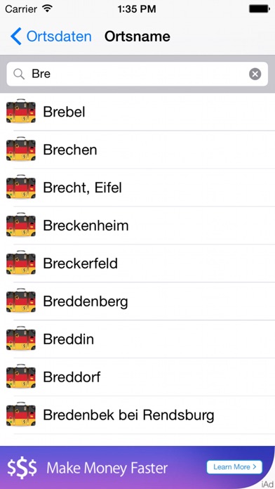 Screenshot #1 pour Ortsdaten Pro