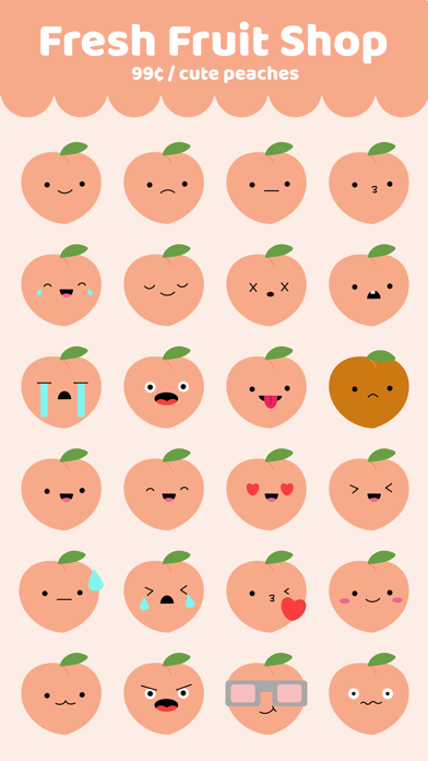 Cute Peach Stickers screenshot 2