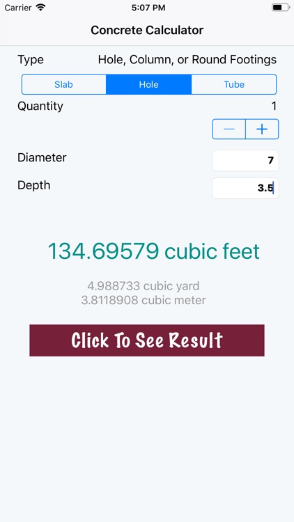 Simple Concrete Calc