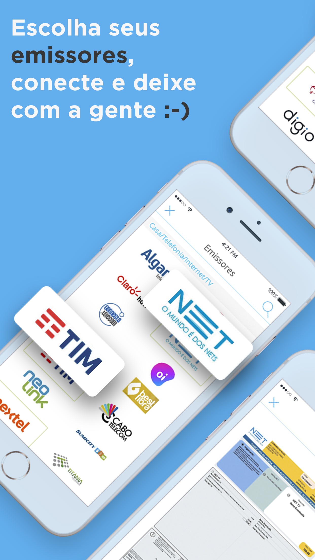 Screenshot do app papelada - boletos e gastos