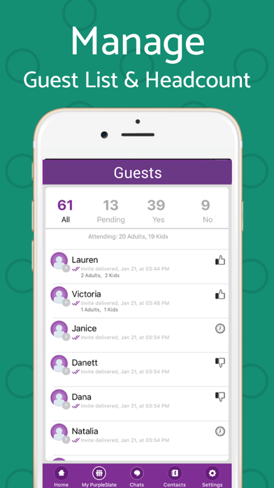 Party Invitations, RSVP, Event Photos - PurpleSlate - Personal event planning made easy and private screenshot