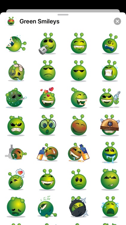 Green Smiley Emoji Stickers