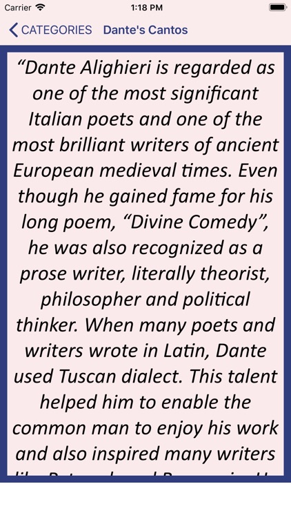 Dante’s Cantos