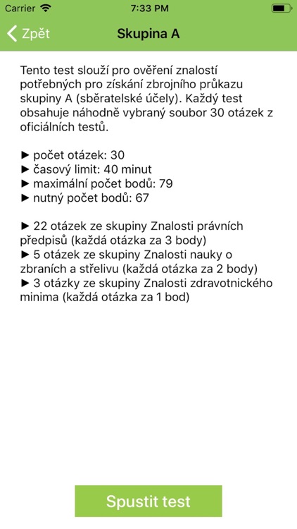 Zbrojní průkaz - testy