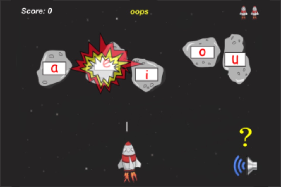 Short Vowel Rocket Game screenshot 2
