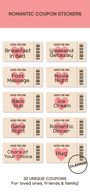 Romantic Love Coupon Stickers(圖1)-速報App