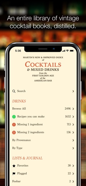 Martin’s Index of Cocktails