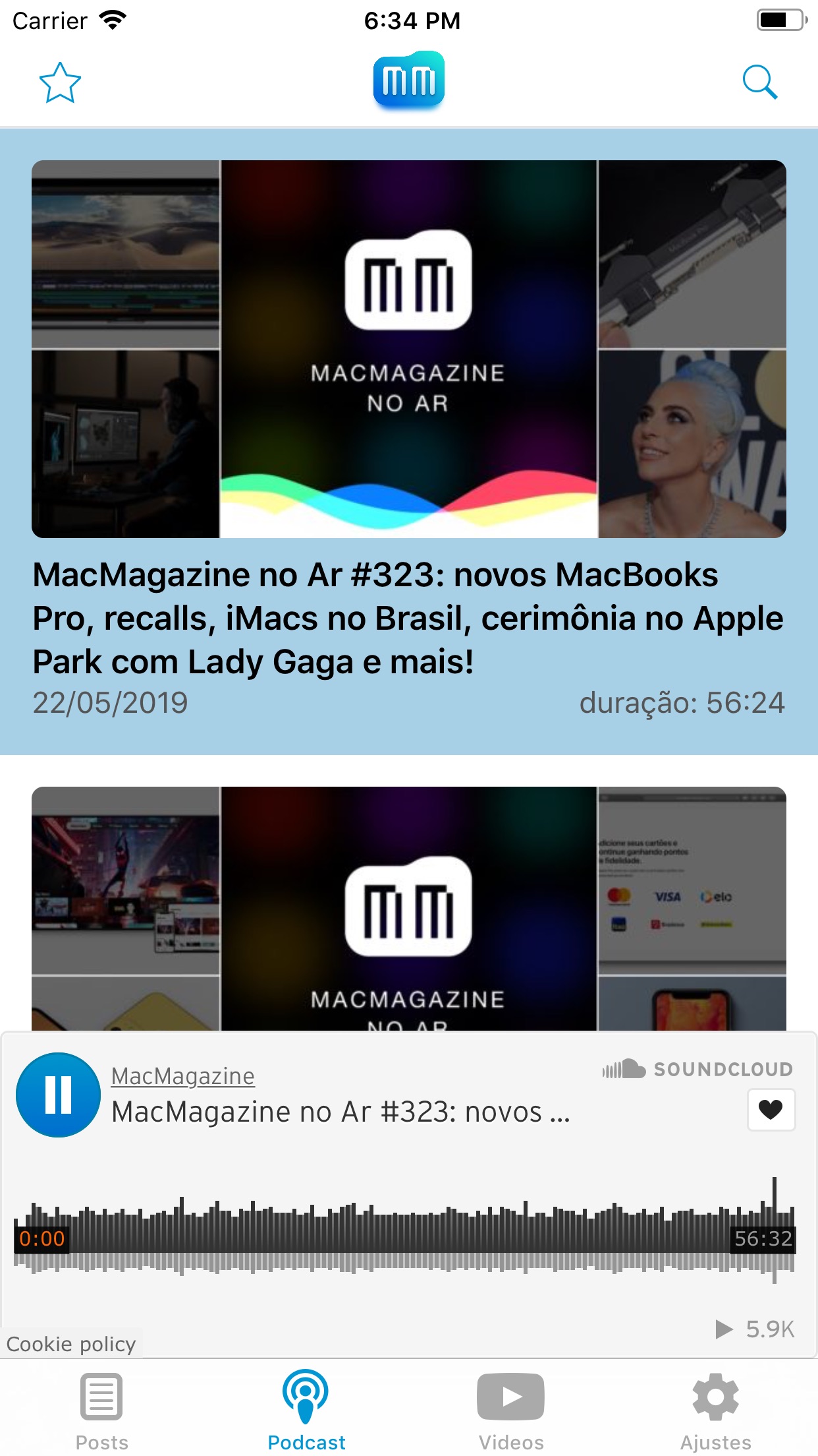 Screenshot do app MacMagazine