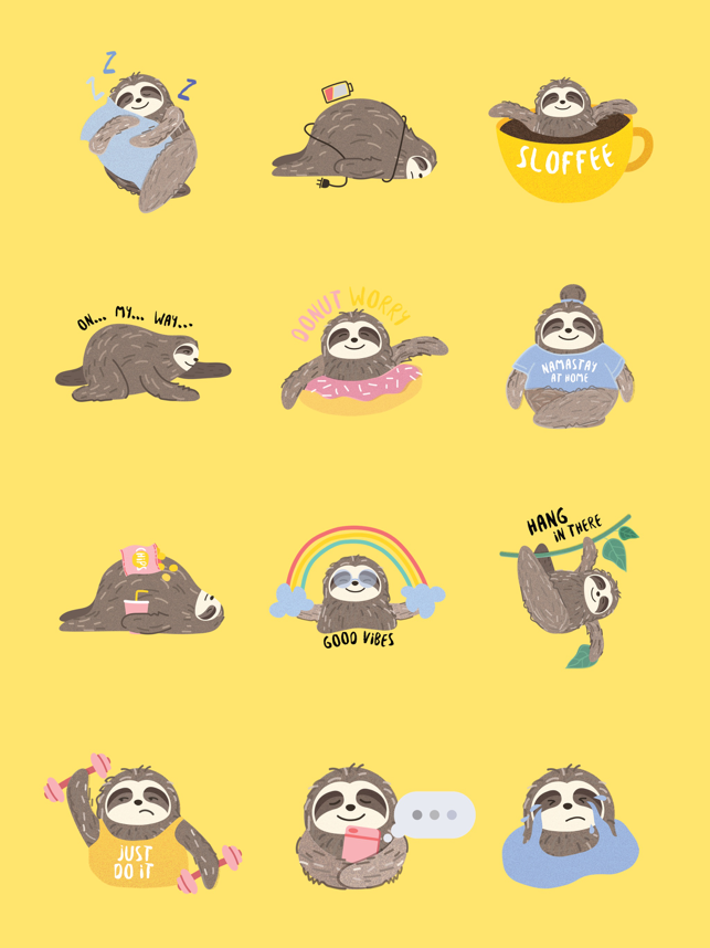 ‎It's a Sloth Life Stickers Screenshot