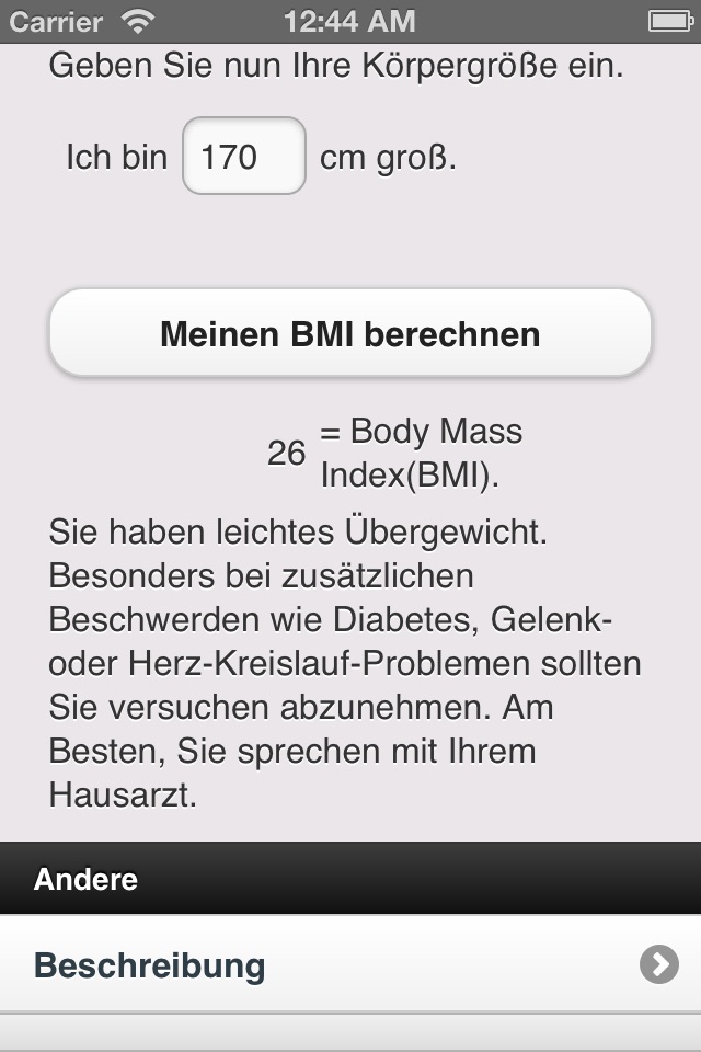 BMI berechnen Bestimmen Ihren screenshot 2