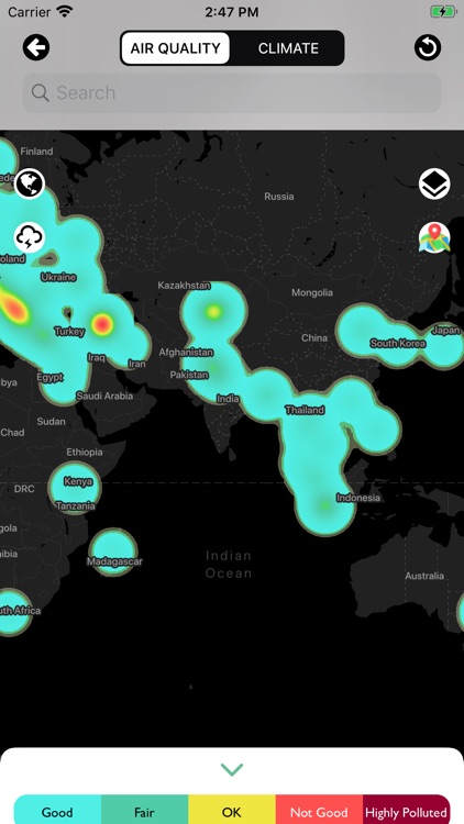 Air Quality Real-time Heat map