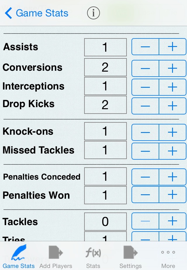 Rugby Player Stats Tracking screenshot 3