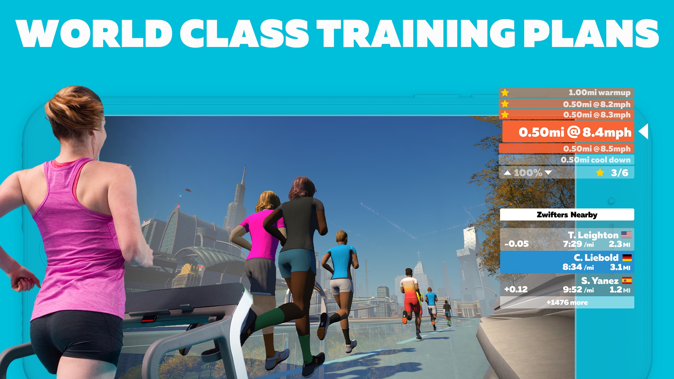 Screenshot do app Zwift: Ride and Run