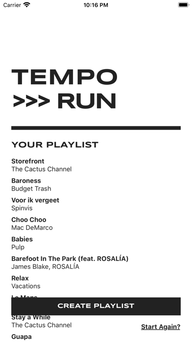 Tempo Run - Running Playlists screenshot 4