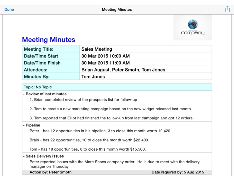 Simple Meeting Minutes screenshot-3