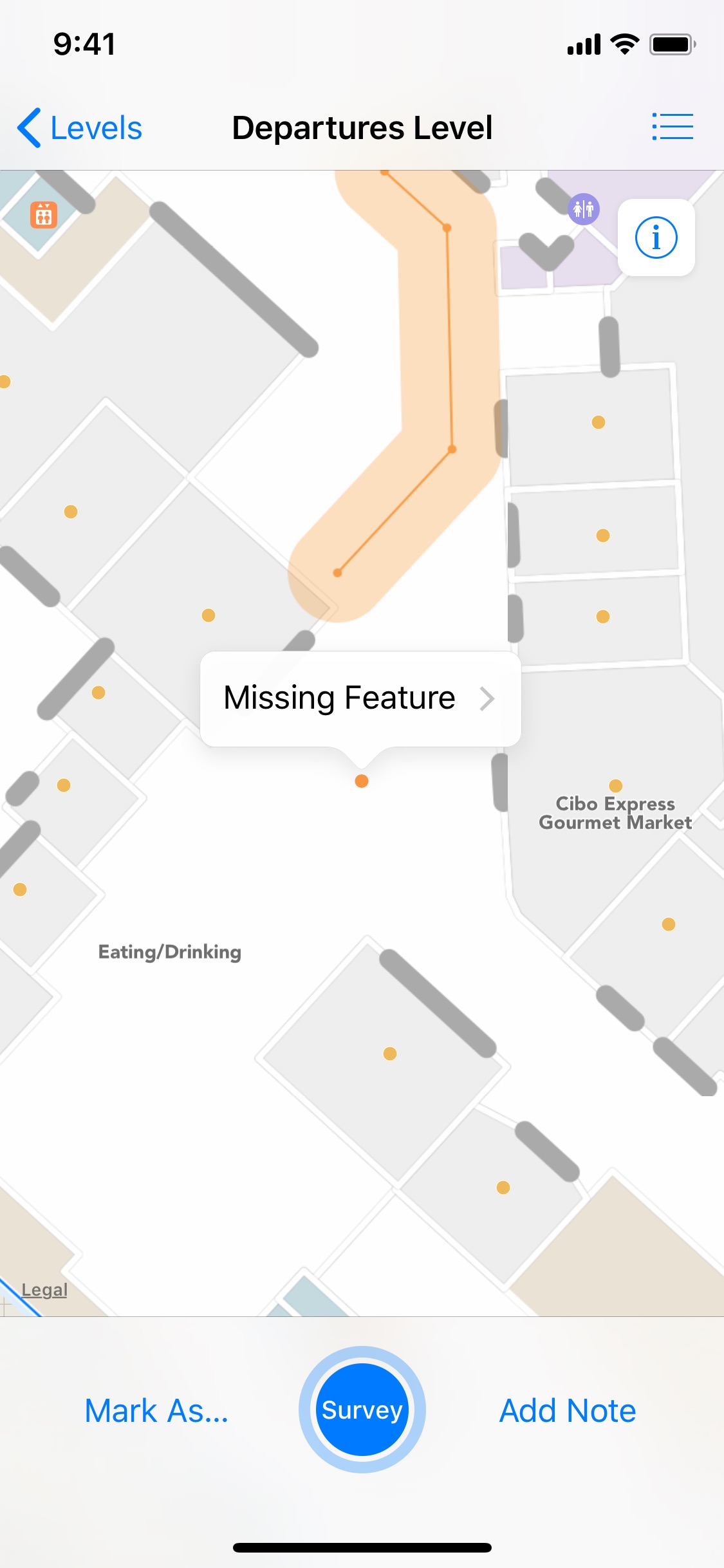 Screenshot do app Mapeamento de Interiores