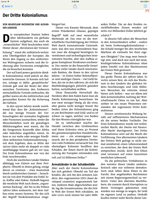 Le Monde diplomatique, Deutsch screenshot 3