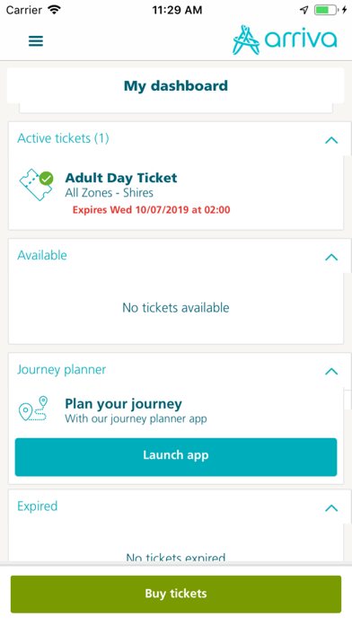 Arriva m-ticket screenshot 3