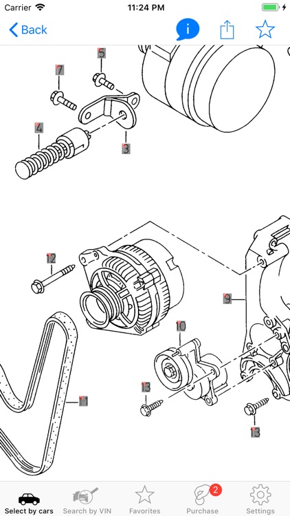 Seat parts and diagrams screenshot-0