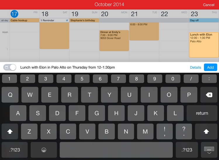 Fantastical 2 for iPad