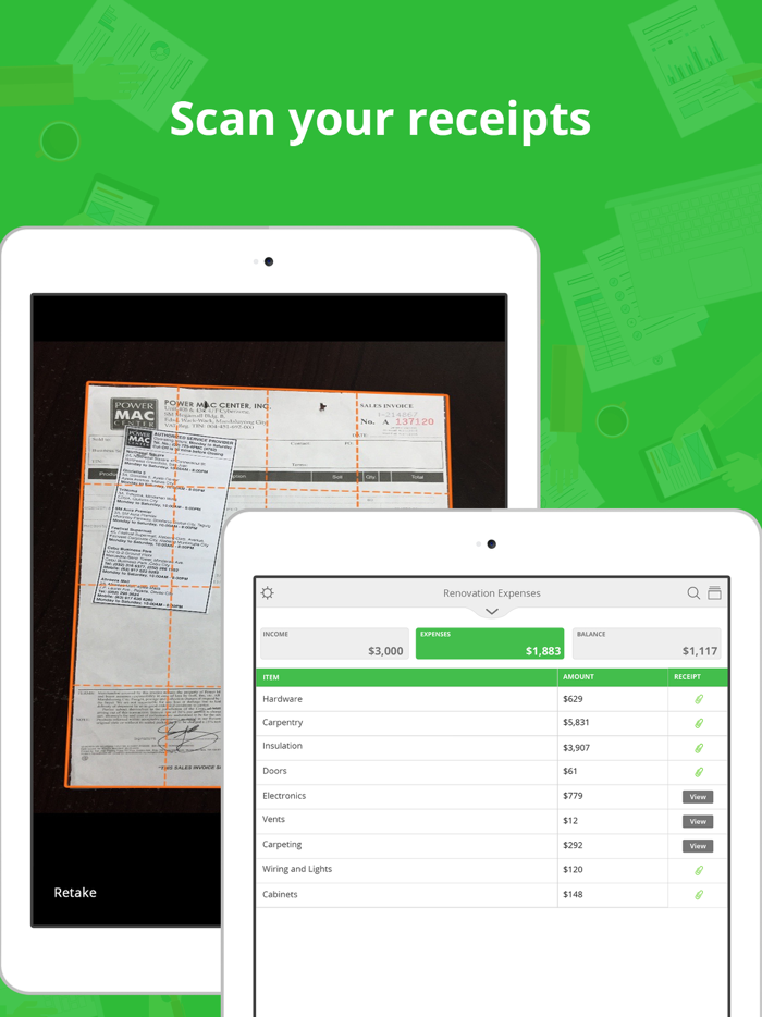 iUp Account - Manage receipt