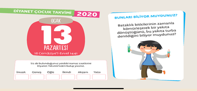 Diyanet Çocuk Takvimi(圖3)-速報App