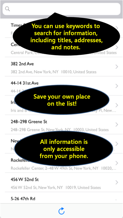 Address note-place, navigation screenshot 2