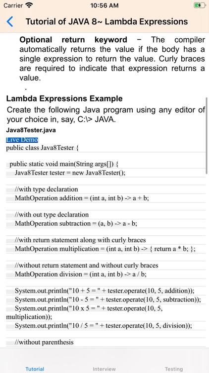 Tutorial of Java screenshot-3