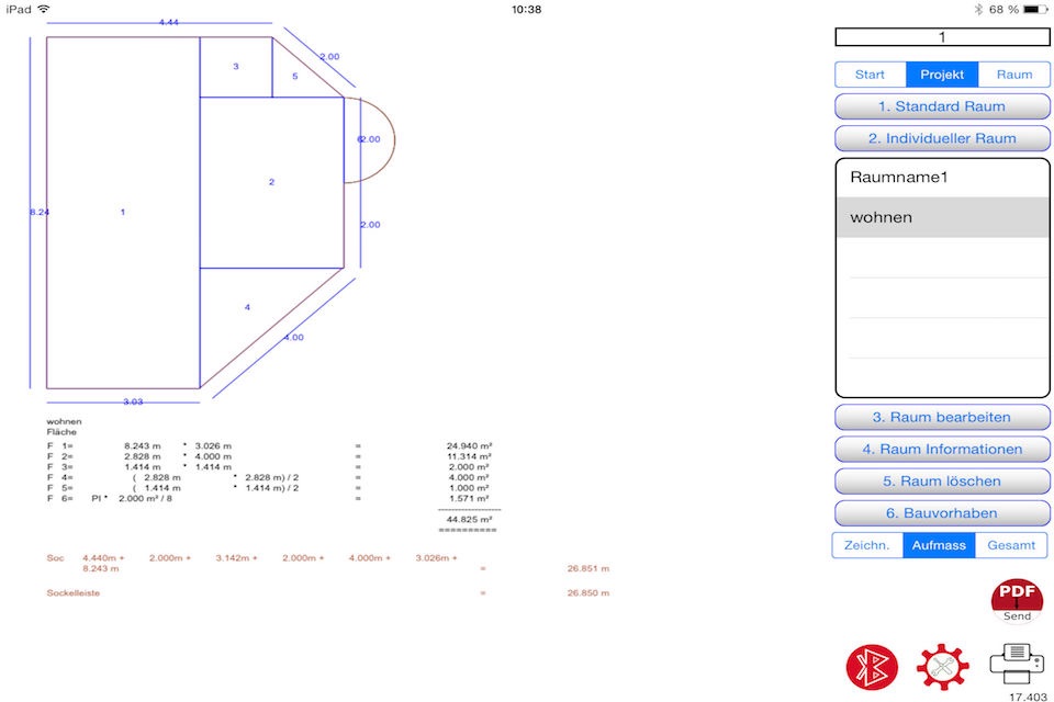 BodenAufmaß screenshot 2