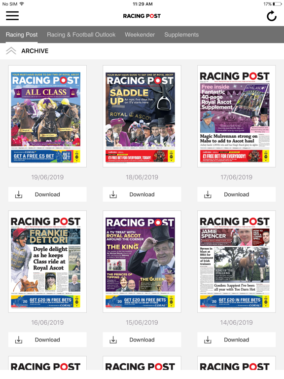 Racing Post for iPad Daily Edition screenshot