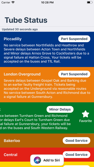 London Tube Status Updates screenshot 4