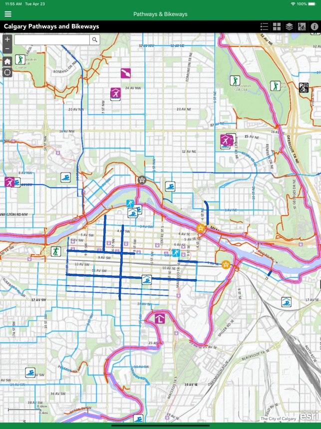 City Of Calgary Pathway Map Calgary Pathways & Bikeways On The App Store