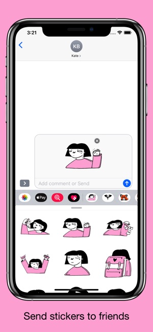 Japan girl in Pink - stickers(圖4)-速報App