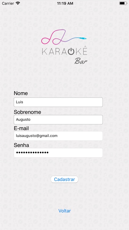 App Karaokê Bar