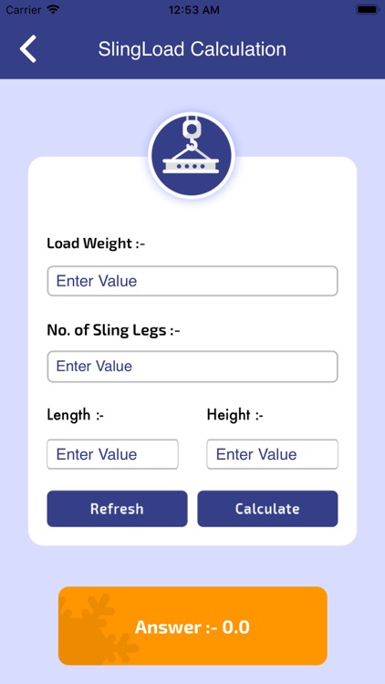 Weight Sling Load Calc