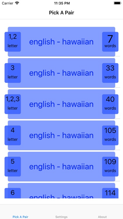 PickAPair Hawaiian - English