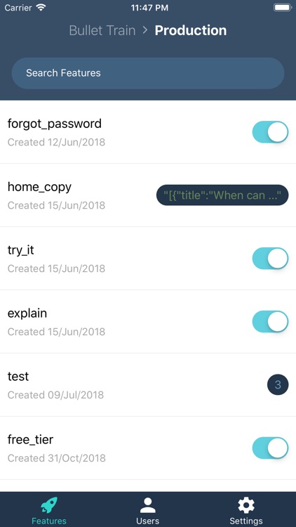 Bullet Train Feature Manager
