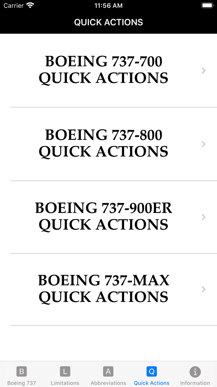 B737 Limitations Quick Actions