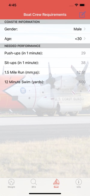 Coast Guard Fitness Calculator(圖3)-速報App