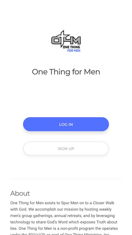 One Thing for Men