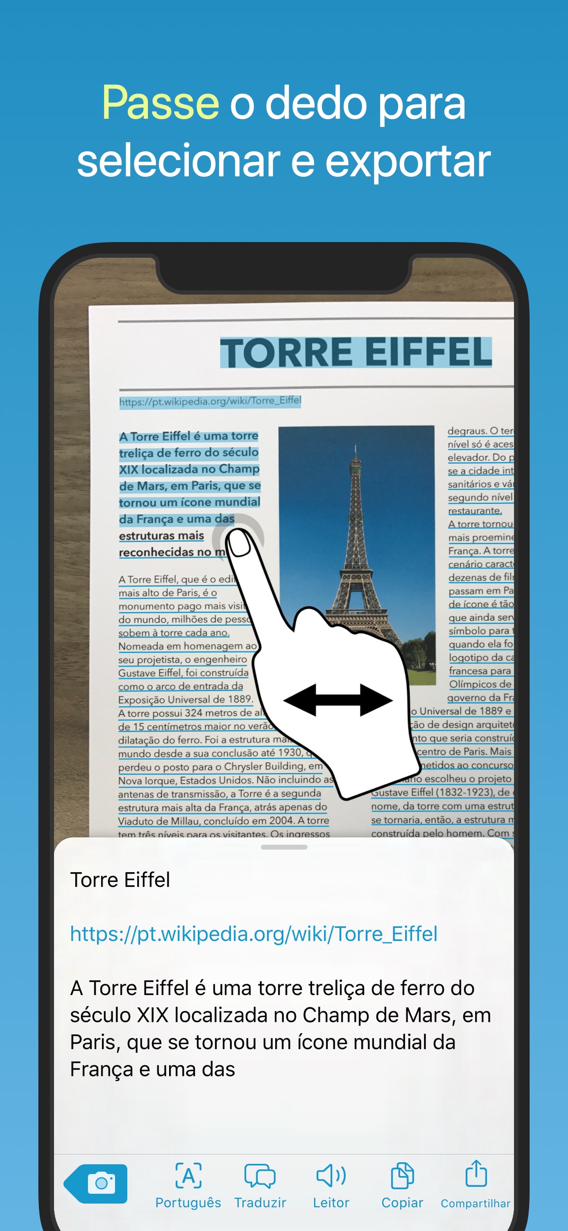 Screenshot do app Prizmo Go › Text Grabber
