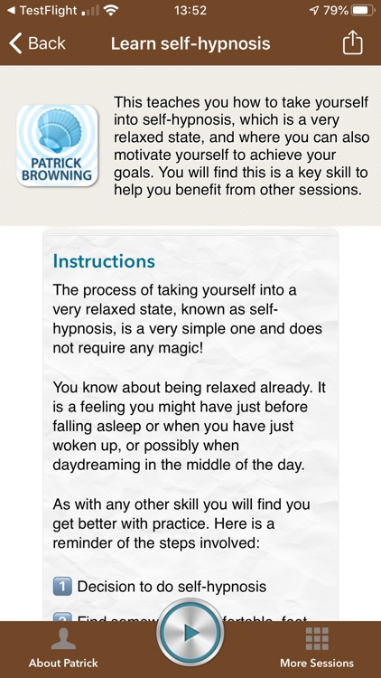 Self-hypnosis Patrick Browning
