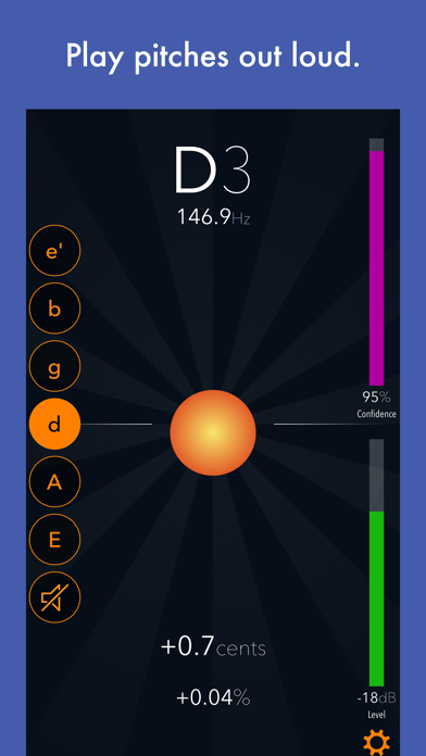 Tuna Pitch - tune guitar, bass, banjo, cello, or other musical instrument Screenshot 2